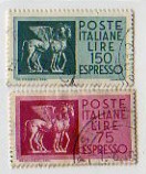 Cavalli alati carta normale, espressi, 1958 e 1966